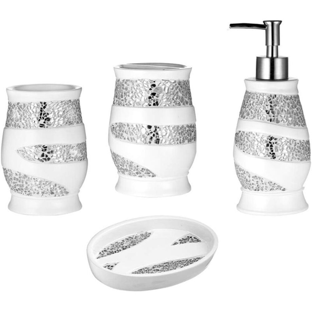 Popular Bath Sinatra Bath Set, 4PC, White